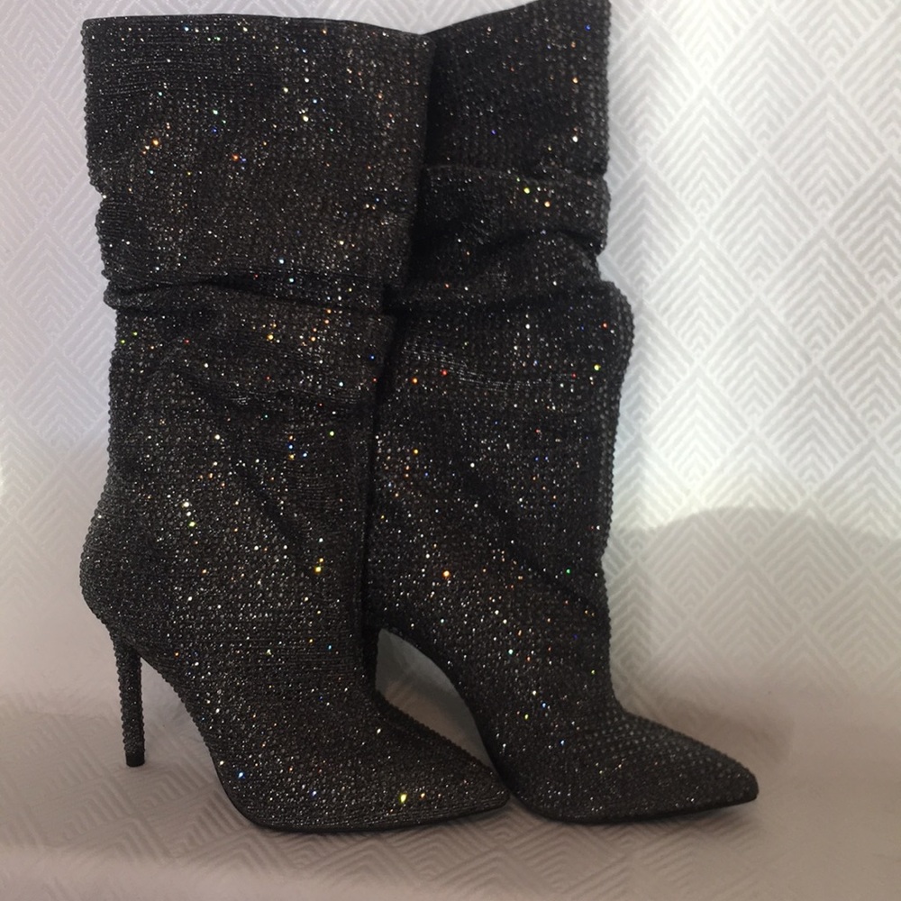 Jessica Simpson LayzerSlouchy Rhinestone Boots 7.5